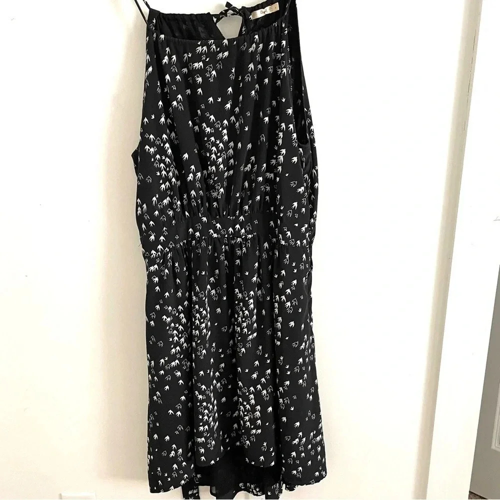 Hazel Dress Midi Bird Print L Whimsigoth Fairy Grunge Boho Cottagecore Peasant